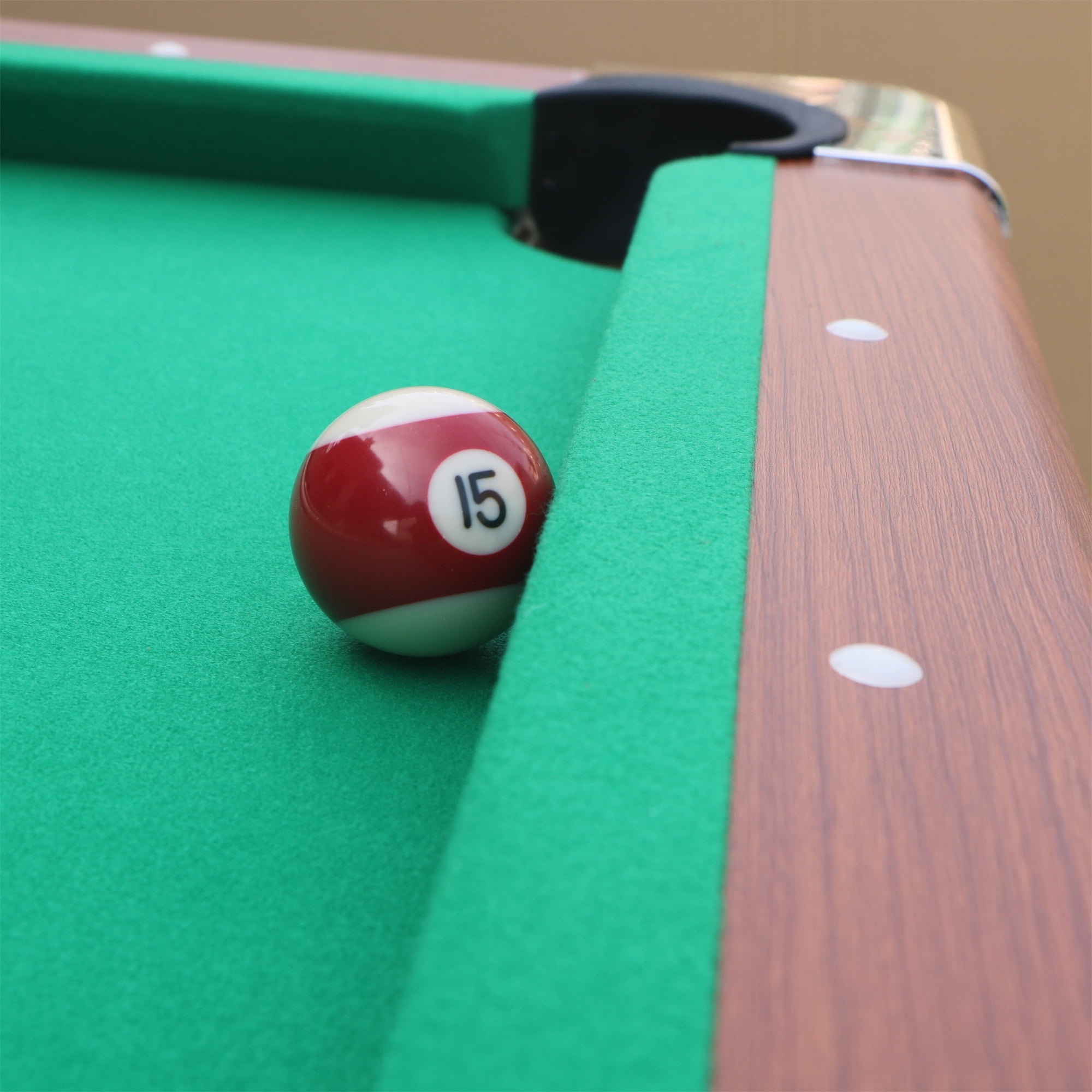 Miniyam 5.5ft Folding Pool Table, Portable Billiards Game Table with Accessories for Families, Brown&Green
