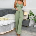thumbnail image 4 of Women Pajama Set Women Casual Two-piece Set Women's Summer Pajamas Set with Low-cut V Neck Tank Top High Elastic Waist Trousers, 4 of 4