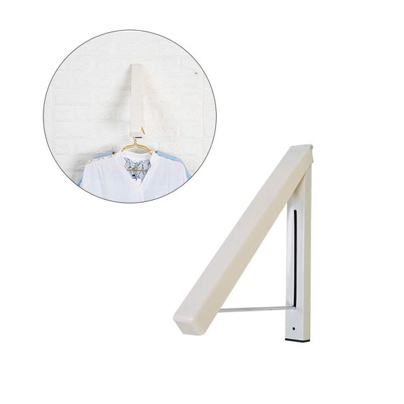 LABRIMP Retractable Clothes Drying Rack White Foldable Wall Hanger for Laundry