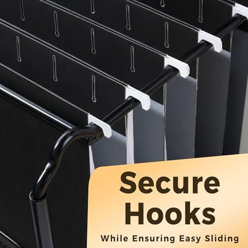 25 Pack Hanging File Folders, Black Folders, Hanging File Folders Letter Size with 1/5-cut Tabs, Stay Organized for Your Home and Office Bulk File and Documents