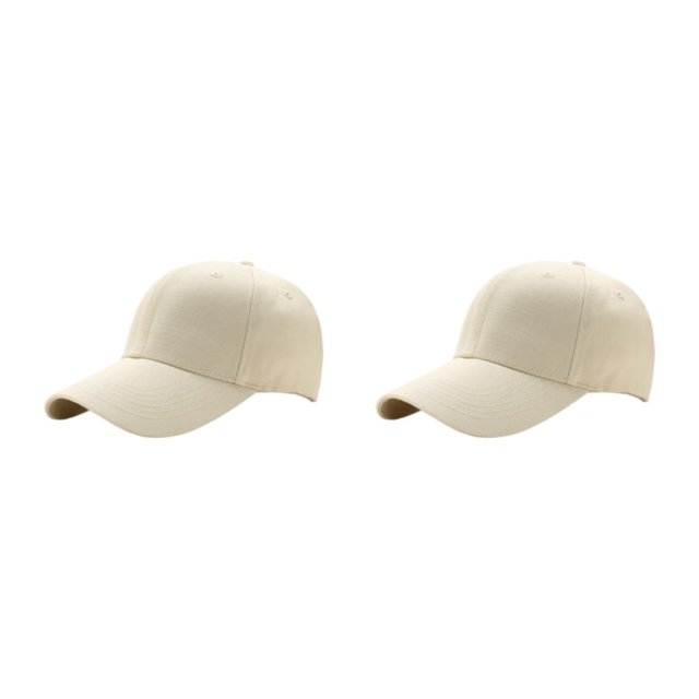 maskred Sport Cap Adjustable Strap Sun Protection For Outdoors Activities Sporty Style Polyester Universal Baseball Cap beige 2Set