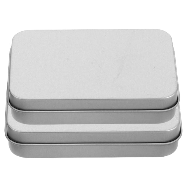 2 uds pequeñas cajas de almacenamiento con tapas caja de hojalata para dulces caja de lata rectangular cajas de hojalata para dulces caja de hojalata con bisagras Mini cajas de almacenamiento