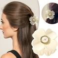 thumbnail image 1 of Elegant Flower Design Jaw Clips with Tortoiseshell Pattern for Secure Hair Styling and Gentle Care, 1 of 6