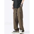 thumbnail image 3 of Pantalones rectos para hombre, pantalones cargo para hombre, otoño, anchos, negros, de lujo, Harajuku, algodón, ropa técnica, nailon, largos, venta al por mayor, baratos, 3 of 4