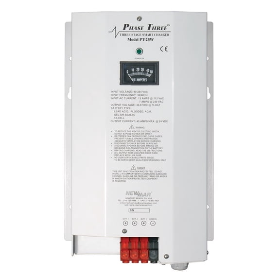Newmar PT25W 12v Charger 3 Bank 25 Amp