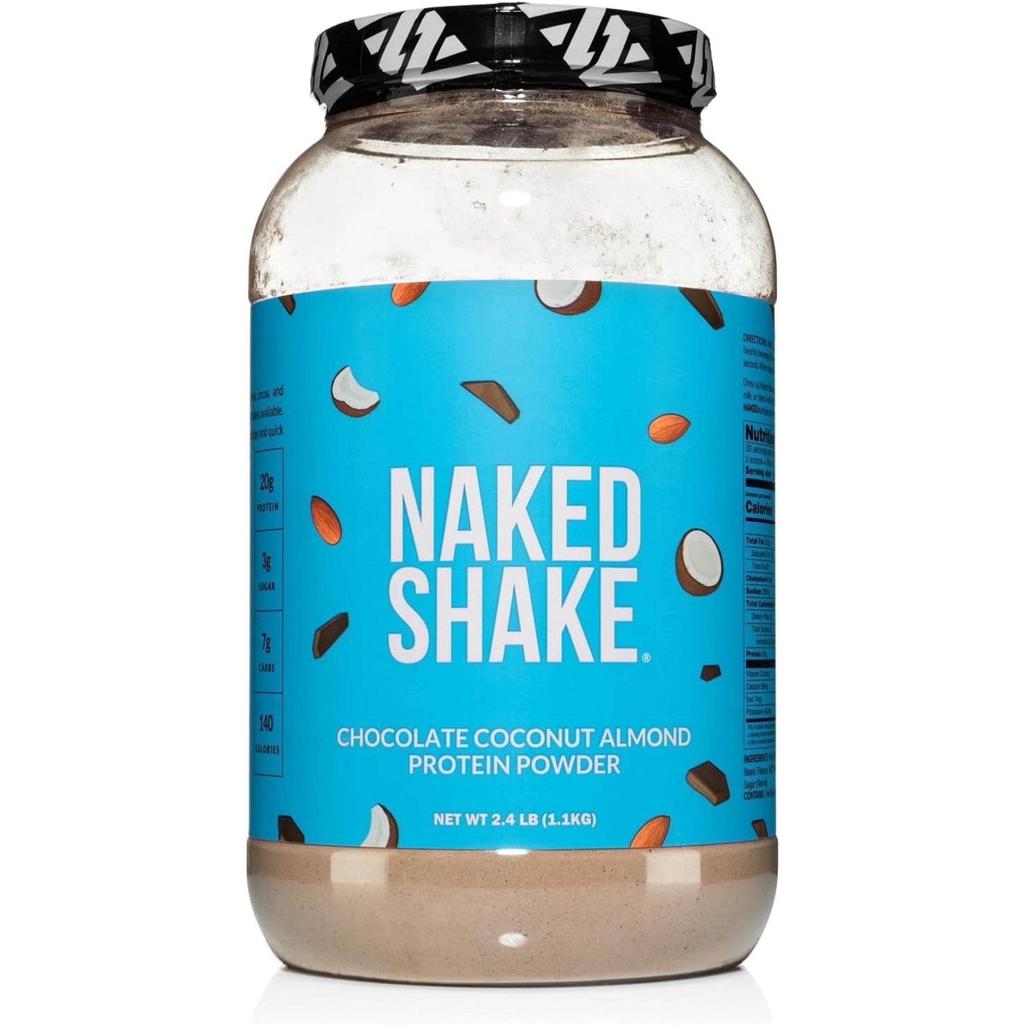 Naked Shake - Chocolate Coconut Almond Protein Powder - Flavored Plant Based Protein from small dairy farms with MCT Oil, Gluten-Free, Soy-Free, No GMOs or Artificial Sweeteners - 30 Servings