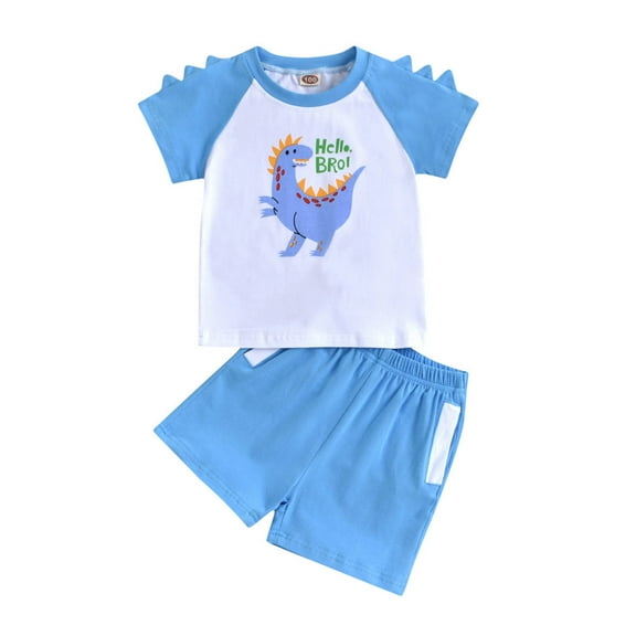 Mercatoo Boys Clothes 8 10 Baby Boy Clothes Outfits Cotton Dinosaur Print Tops Casual 2PC Set 𝐂ostume Kids