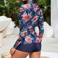 thumbnail image 7 of Lopeceal Womens 2 Piece Rash Guard Swimsuit UPF 50+ Zip Swim Shirt and Shorts Long Sleeve Bathing Suits with Build in Bra, 7 of 7