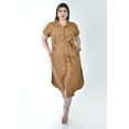 thumbnail image 4 of Vestido camisero de lino Roman Fashion /Tallas Extras 2107 (Cafe) cafe 36, 4 of 6