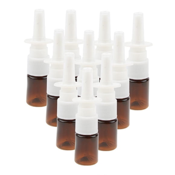Advancent 10 Pieces 5ml Mini Plastic Nasal Sprayer Pump Spray Fine Brown Mist Bottles Accesorios para máquinas de ejercicios