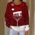 thumbnail image 2 of HAiming Chandail de Noël pour Femmes Imprimé Xmas Manches Longues Col Rond Décontracté Blouse Tendance, 2 of 7