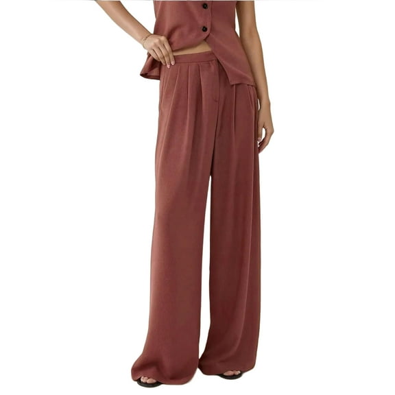 Pleated Wide Leg Palazzo Pants