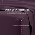 thumbnail image 4 of 24-INCH EXTRA DEEP POCKETS - 6 PC Twin Giza Sheet Set - (Extra Pillowcases, Fitted & Flat) 800-Thread-Count 100% Giza Cotton- 800TC Cotton- Plum, 4 of 7