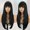 Black, variant on Black Long Straight Layered Wig with Bangs for Women 26 inch Put Go Realistic Synthetic Heat Resistant Wig for Girls Party and Daily Use