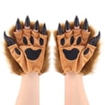 thumbnail image 5 of Yvsxxv Brown Plush 3D Animal Paw Winter Warm Gloves Cute Handwear, 5 of 7
