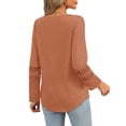 thumbnail image 4 of UVN Fall Blouses for Women Long Sleeve V Neck Tunic Tops Casual Hollow Out Curved Hem Dressy Shirts, 4 of 8