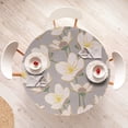 thumbnail image 4 of Ambesonne Japanese Boho Fitted Round Tablecloth, Springtime Art Sakura, 45"- 56" Diameter, Pale Purpleblue Blush, 4 of 5