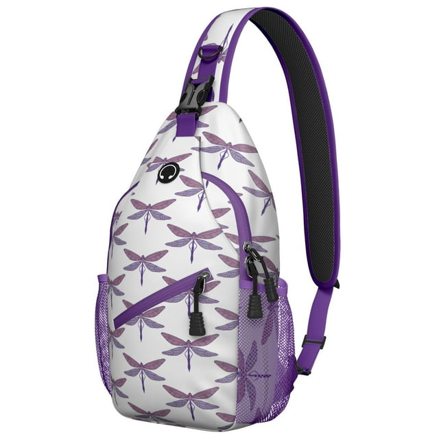 Nature Dragonfly Sling Backpack, Insect Lovers Print Crossbody Bag, Artistic Pattern Design for Travel and Daily Use