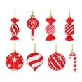 thumbnail image 2 of Juego de adornos para árbol de Navidad, adornos colgantes para árbol de Navidad, manualidades colgantes navideñas 8 piezas estilo A., 2 of 9