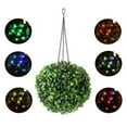 thumbnail image 2 of 2pc LED Lantern Outdoor Garden Hanging Lamp Artificial Leaf Topiary Ball, 2 of 6