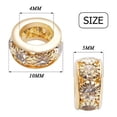 thumbnail image 3 of Large Hole Rhinestone Beads,40pcs 10mm Spacer Beads Crystal Pave Brass Beads Rondelle Beads Fit European Bracelet Snake Chain Jewelry DIY, 3 of 7