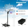 thumbnail image 3 of Gymax Système de Panier de Basketball Portable 4,9-10 Pi Réglable avec Sac de Poids Roues Extérieur, 3 of 10