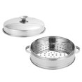 thumbnail image 1 of Vaporera con tapa de acero inoxidable para cocinar verduras, dumplings, dim sum, pollo y verduras, 16 cm, 1 of 6