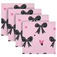 thumbnail image 2 of 4 Pack 20'' x20" Satin Table Napkins Dinner Napkins for wedding Party Decoration events Black Bows, 2 of 6