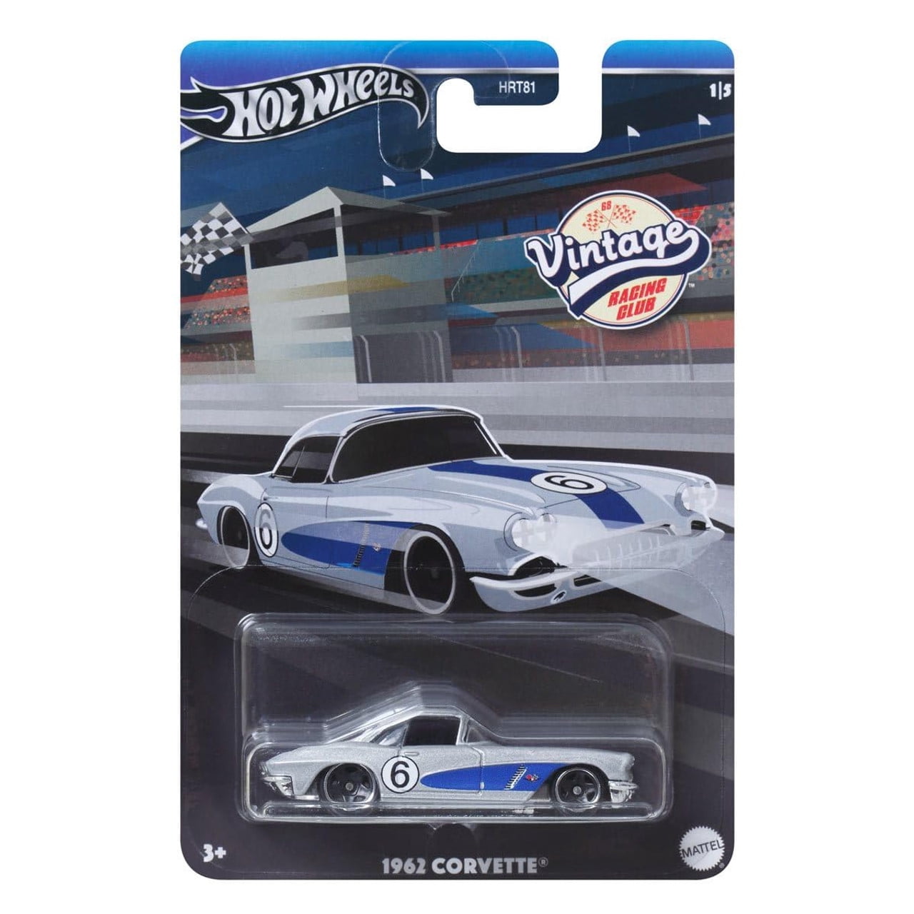2024 Hot Wheels Vintage Racing Club Set of 5 Cars, 1:64 Diecast Model Cars HRT81-956B