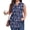 Navy Leaf Floral, variant on Women Blouses Plus Size Tops V Neck Shirts Tunic Casual Sleeveless Swing Flowy Blouses