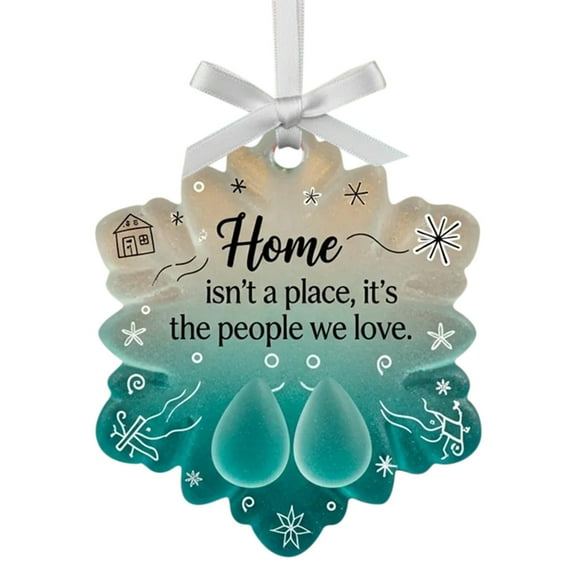 Noothes Sea Glass Christmas Ornaments with Inspirational Messages Set of 12 Unique Beachy Holiday Decor for Tree Coastal Themed Gift