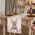 thumbnail image 2 of Table Runners 72 Inches Long Dress Scarves, Bunny Easter Farmhouse Kitchen Table Runner, Coffee Tablerunners, Pink Blue Eggs Tulips Floral Rabbit Rustic 18x72 Inch, 2 of 9