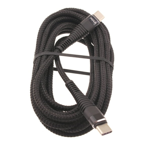 For Nokia C300/C110 - 10ft PD Cable, Type-C to USB-C Charger Cord Power Wire Sync Braided Fast Long Black for Nokia C300/C110 Phones