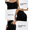 thumbnail image 6 of Women Flare Leggings Crossover Yoga Pants Tummy Control High Waisted Wide Leg Pants Petite Stretchy Casual Sweatpants, 6 of 6