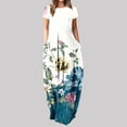 thumbnail image 1 of SMihono Robes d'Été Bohémiennes pour Femmes Grande Taille Mode d'Été Imprimée Manches Courtes Col Rond Bretelles Robe Pull, 1 of 4