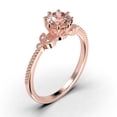 thumbnail image 3 of Beautiful 1.25 Carat Round Cut Morganite And Diamond Moissanite Floral Engagement Ring, Antique Wedding Ring in 925 Sterling Silver With 18k Rose Gold Plating, Gift For Her In Festival Time, 3 of 3