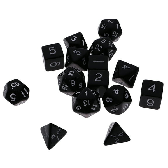 Set of 15 Polyhedral s D4-D20 Die for Party Tabletop KTV Shaker Game