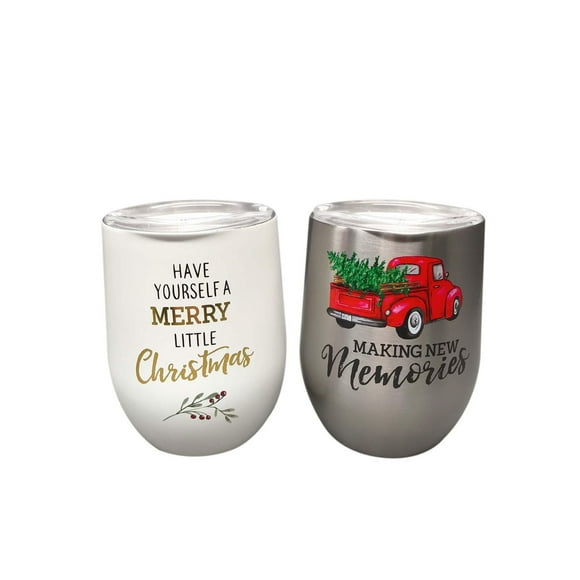 Holiday Time Pack of 2 Double Wall Tumbler