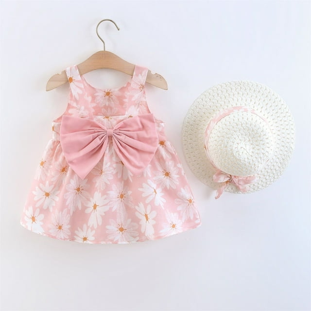 Robe Fille Tout-Petit Robe Décontractée pour Filles Robe d'Anniversaire Robe d'Occasion Spéciale Vêtements Bébé Fille Été 12-18 Mois
