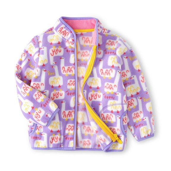 Hrsba Boys Girls Winter Outerwear Coats,Casual Jacket for Kids,Children's Fleece Jacket Stand Collar Boys And Girls KidsFleece Jacket,Purple,150