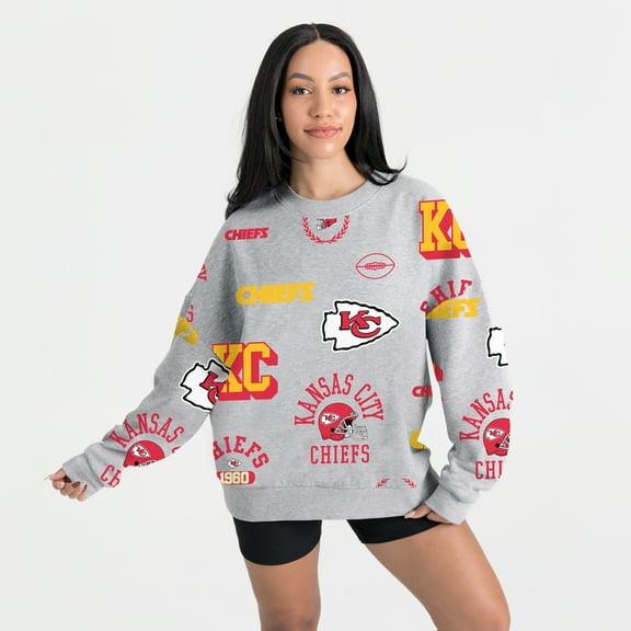 Women's Gameday Couture Heather Gray Kansas City Chiefs Always On Repeat Fleece Sweatshirt