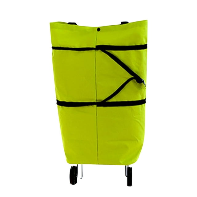 Sac Accelerateh 2 en 1 Sac de Magasinage Pliant Sac Vert Portable Chariot de Magasinage Pliable Sac Chariot avec Roues Sacs de Rangement à Compression sous Vide pour Couettes Sacs d'Organisateur de Bagages Grand Voyage Lessive