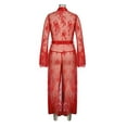thumbnail image 5 of LilyLLL Womens Naughty Transparent Kimono Robe Negligee Lace Sheer Nightie Gown Sleepdress, 5 of 5