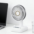 thumbnail image 4 of Ventilador de escritorio mini recargable por USB con luz LED, ventilador pequeño portátil para dormitorio, oficina y viajes, silencioso, compacto y versátil., 4 of 7