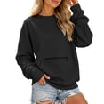 thumbnail image 4 of Tqcoqu Women's Crew Neck Oversized Sweatshirt, Long Sleeve Pullover with Zipper Kangaroo Pocket Casual Top, 4 of 9