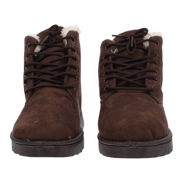EeaseMX 1 par de botas de nieve para estudiantes, botines cálidos para mujer, zapatos con cordones, botas de algodón