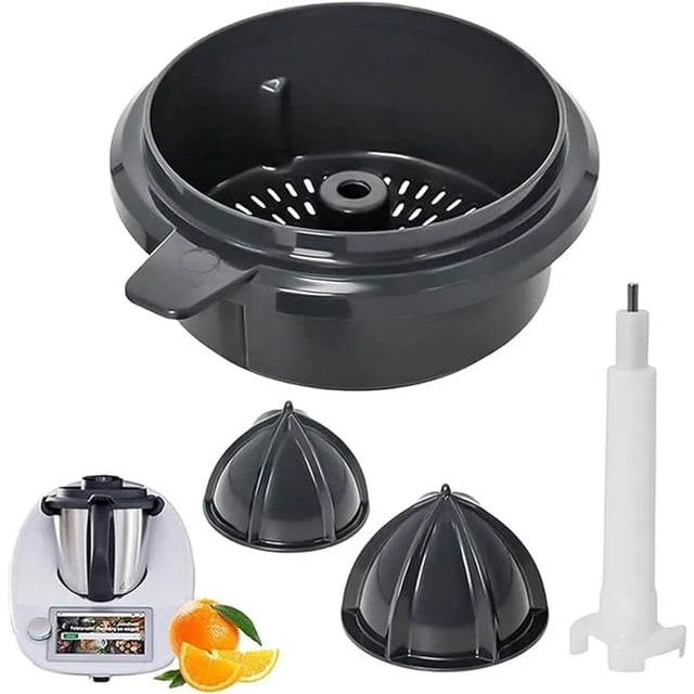 Orange juicer accessory with conical strainer basket. Suitable for Thermomix TM6 and TM5.