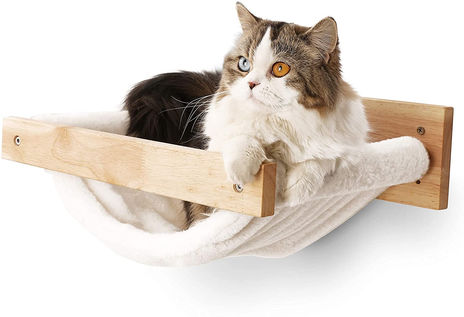 Cat Wall Shelves and Perches for Indoor Cats Wall Furniture Solid Wood Wall Mounted Hammock Climbing Steps for Activity Cats 