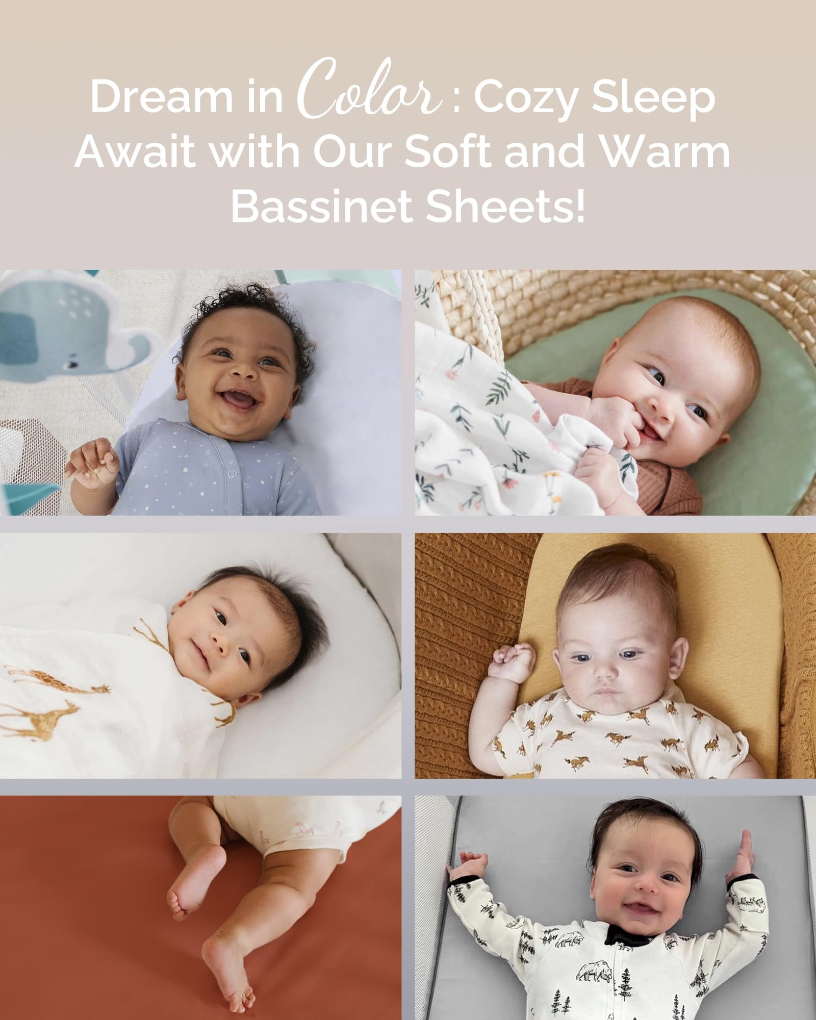 TotCare Bassinet Sheets 20x30 Inch for Graco Travel Lite Crib, Sense2Snooze, My View 4 in 1, Dream Suite and Guava Bassinet - Buttery Soft, Ultra Stretchy Sheets - Sky + Sage + Cloud, 3 Pack