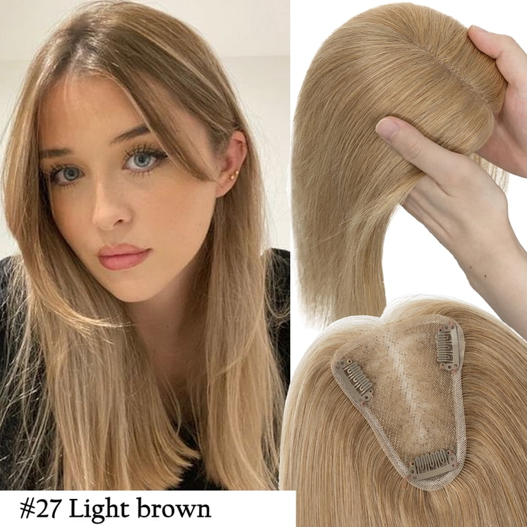 HAIRRO Human Hair Toppers For Women 100% Remy Topper Without  display picture 1